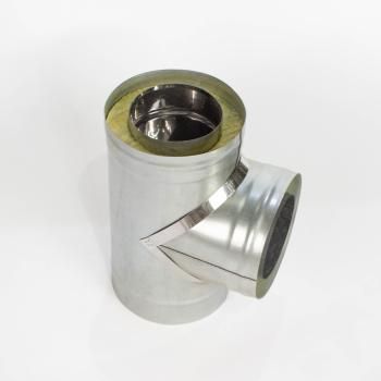 (GS) Тройник-термо 90*, 110х180, AISI 430/Оц, 0,5мм/0,5мм, (К), h=380мм